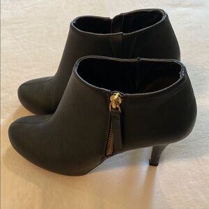 Madden Girl Black Ankle Booties with Gold Zipper